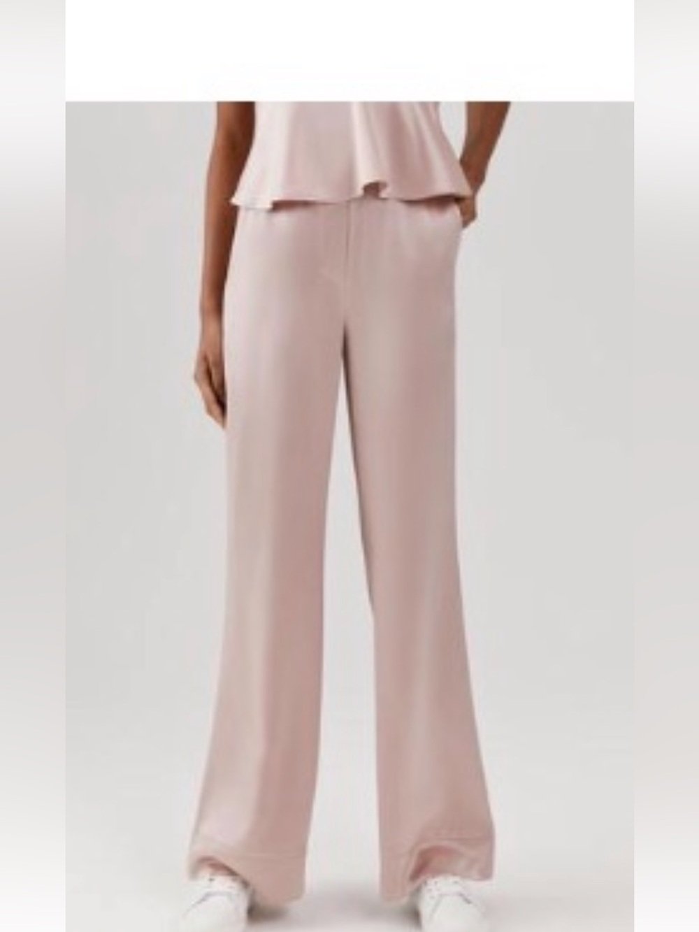Something Navy Blush Wide-Leg Satin Pants